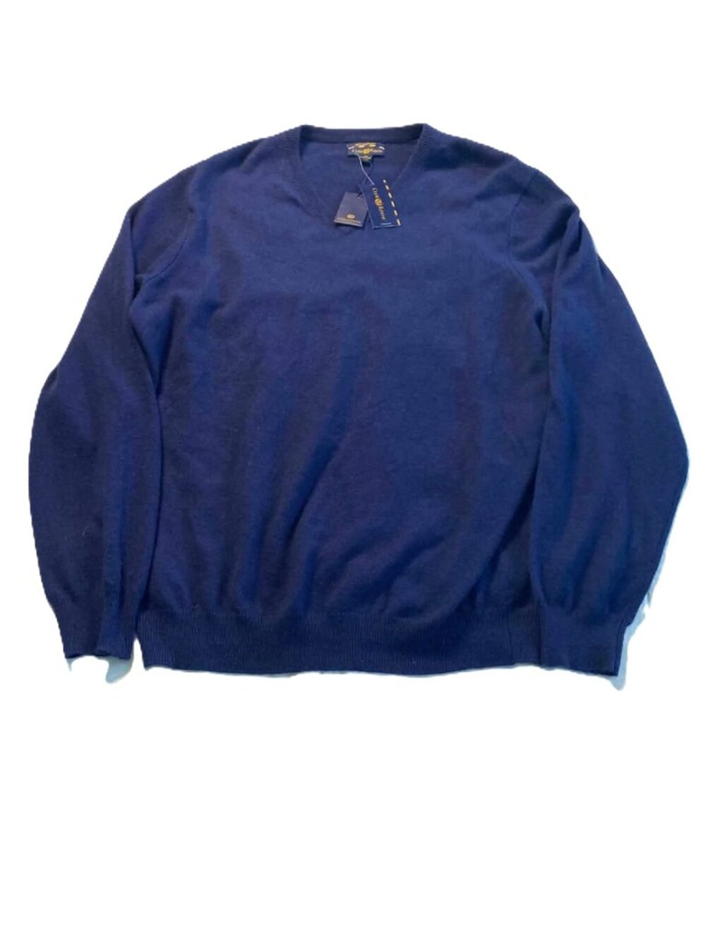 Club Room Luxury 100% Cashmere V-Neck Sweater Men's XL Navy NWT
